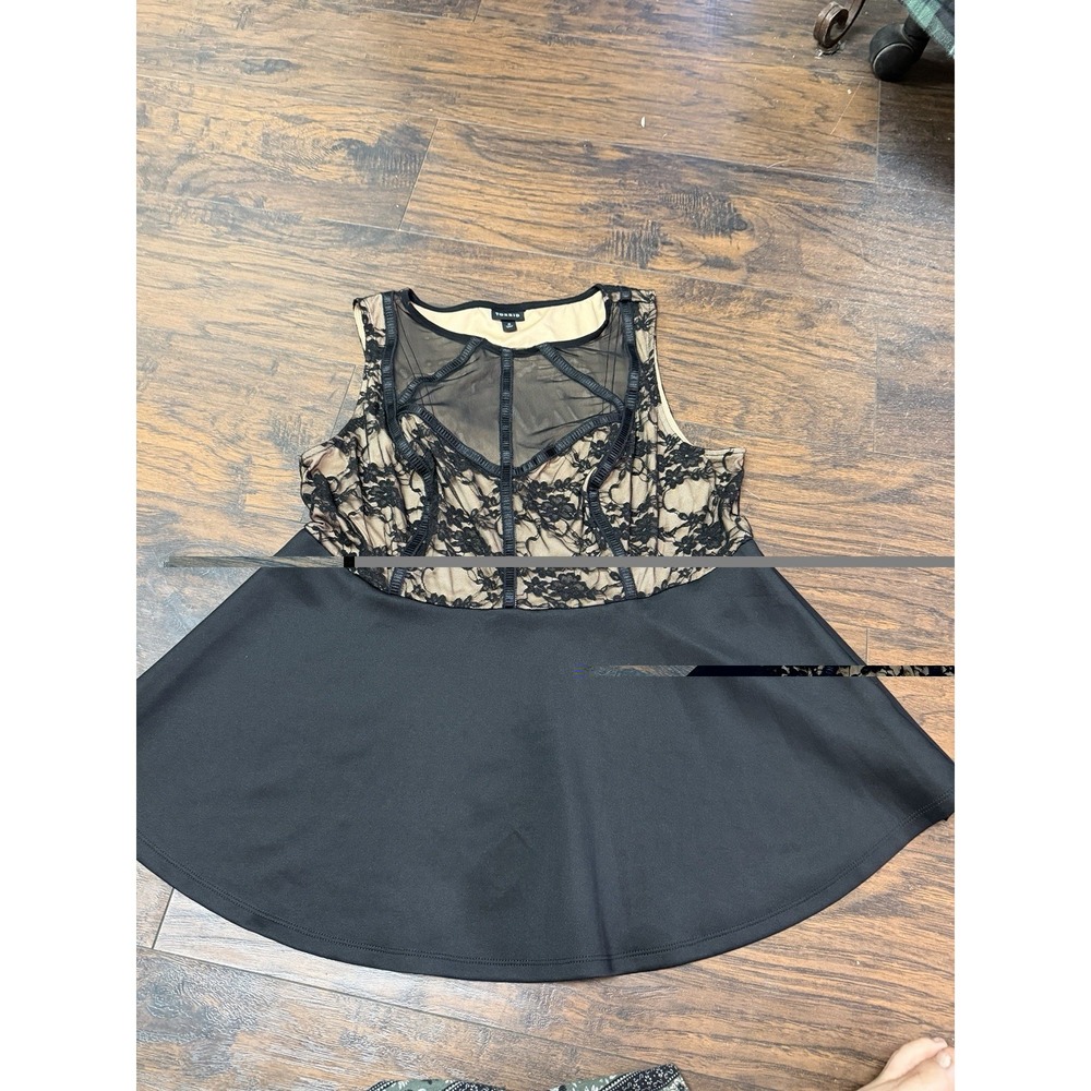 Torrid Lace Corset Peplum Top Size 0 Black Nude‎ Sheer Bustier Style